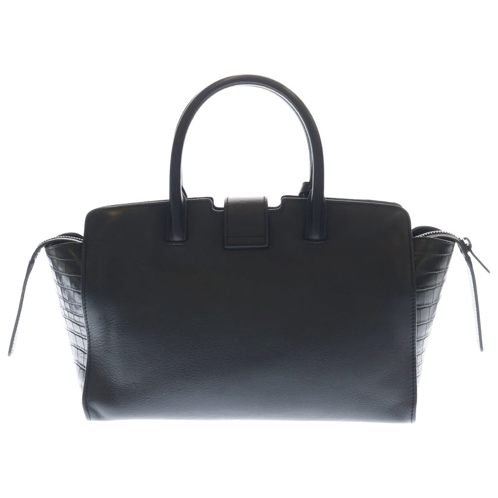 SAINT LAURENT PARIS(サンローランパリ) ベビー ダウンタウン カバス 2WAYハンドバッグ ショルダーバッグ ブラック レザー×型押しクロコ 436834 ブラック金具 レディース