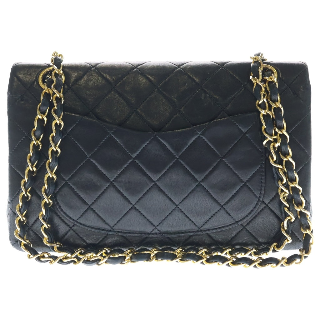 CHANEL(シャネル) マトラッセ23 Wフラップ Wチェーンショルダーバッグ ブラック ラムスキン ゴールド金具 A01113 14番台 レディース