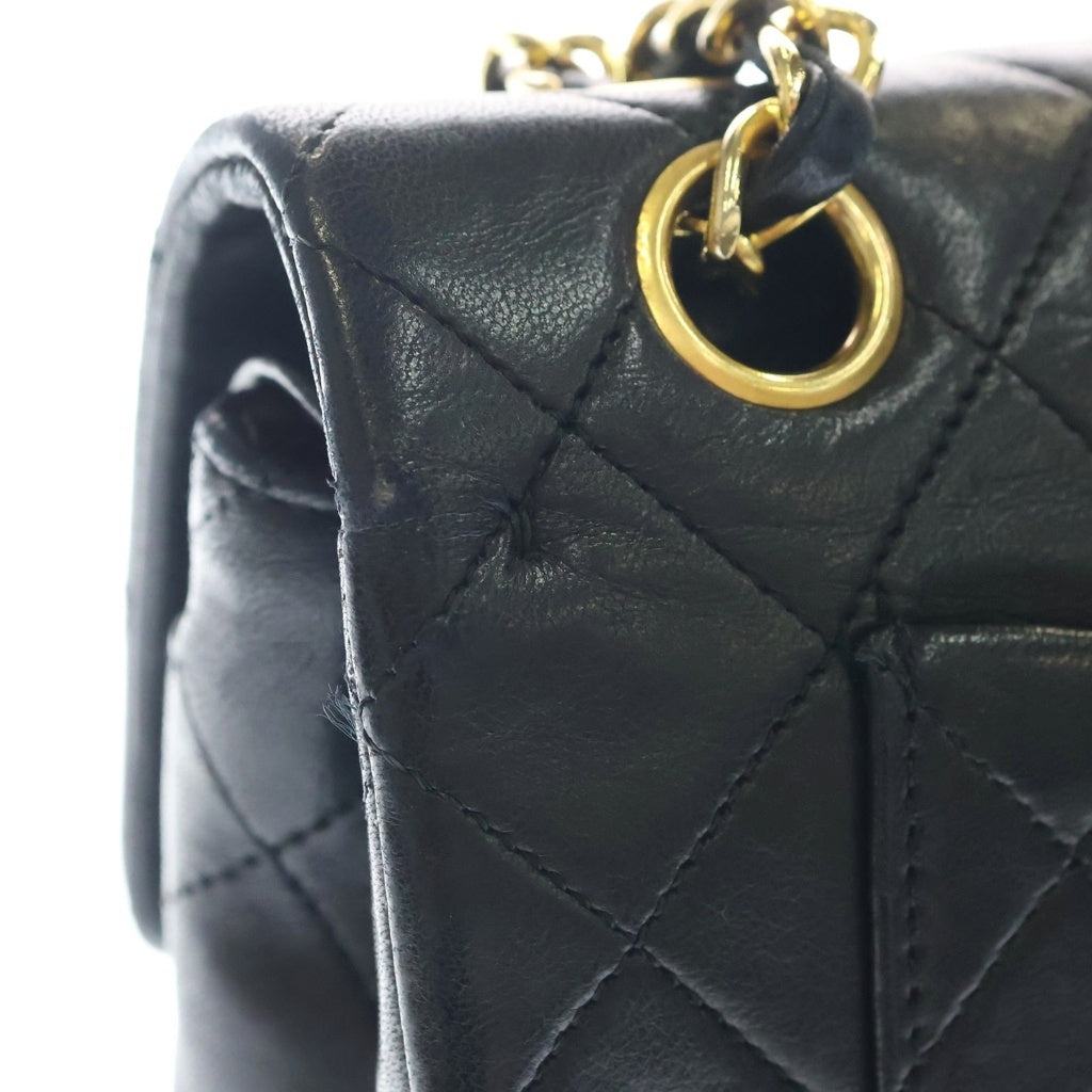 CHANEL(シャネル) マトラッセ23 Wフラップ Wチェーンショルダーバッグ ブラック ラムスキン ゴールド金具 A01113 14番台 レディース