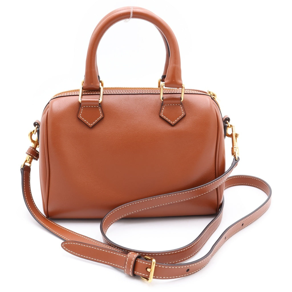 CELINE(セリーヌ) キュイル トリオンフ スモールボストン ショルダーバッグ レザー ブラウン 113773DU3.04LU レディース
