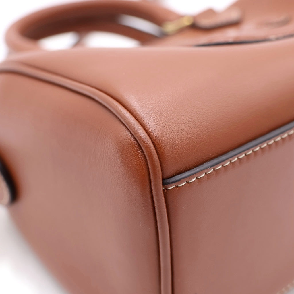 CELINE(セリーヌ) キュイル トリオンフ スモールボストン ショルダーバッグ レザー ブラウン 113773DU3.04LU レディース
