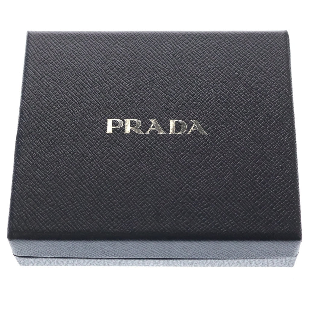 PRADA(プラダ) サフィアーノ トライアングルロゴ 二つ折り財布 二つ折り財布 カードケース ブラック レザー 1MV021 ゴールド金具 レディース