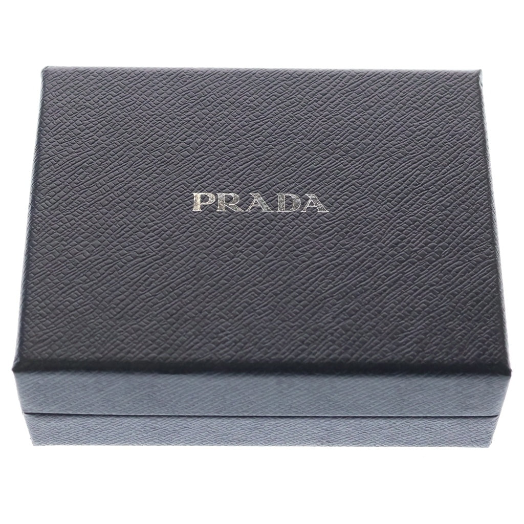 PRADA(プラダ) サフィアーノ トライアングルロゴ 二つ折り財布 コンパクトウォレット カードケース ブラック レザー 1MV204 ゴールド金具 レディース