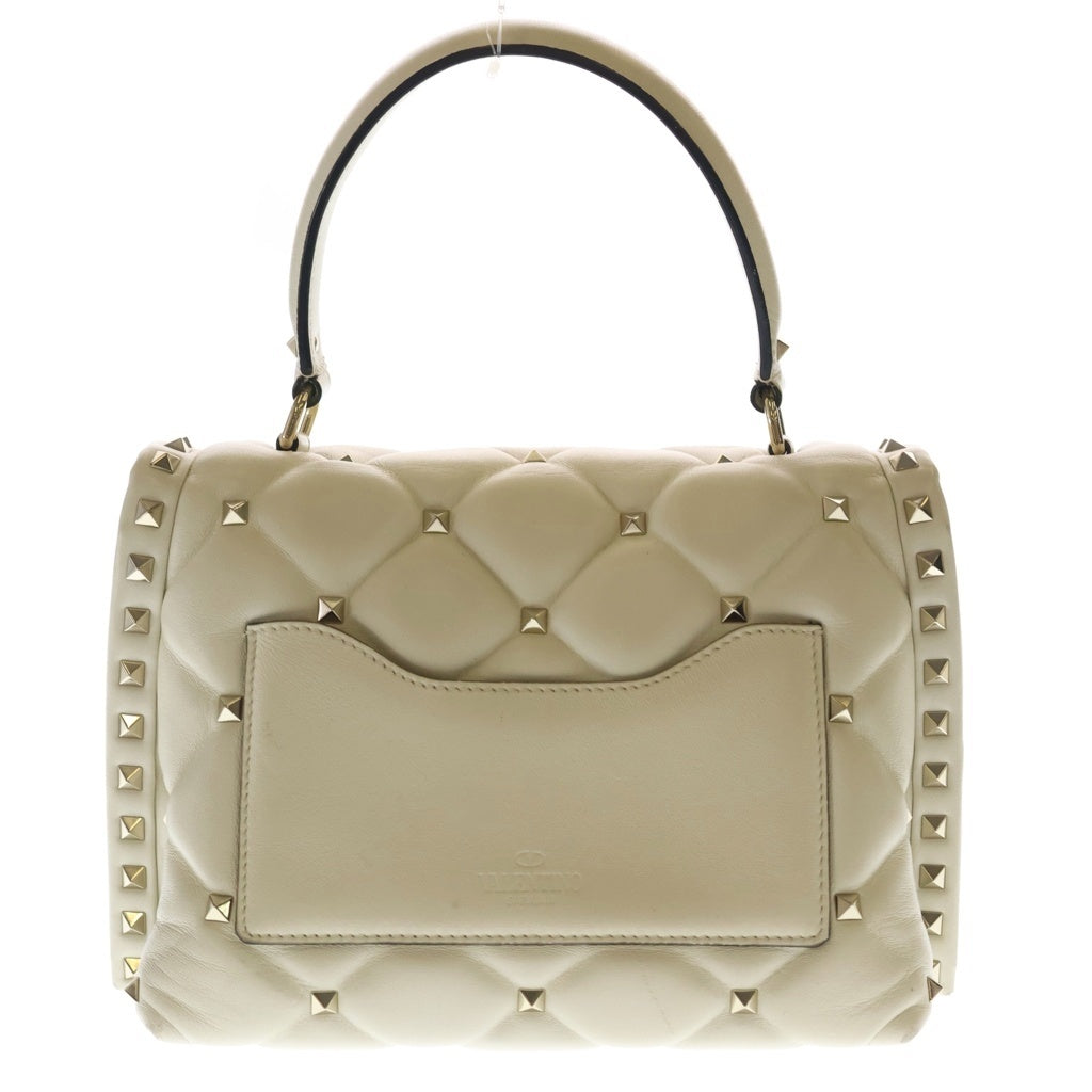 VALENTINO(ヴァレンティノ) キャンディスタッズ キルティング ショルダーバッグ 2WAY アイボリー レザー RW2B55NAP ゴールド金具 レディース