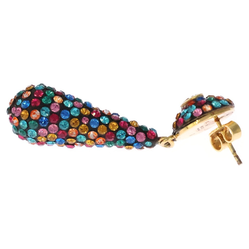 GUCCI(グッチ) インターロッキングG ビジュー ドロップピアス ゴールド×マルチカラー レディース