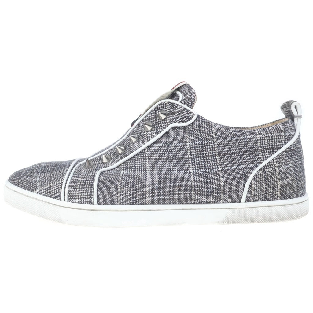 CHRISTIAN LOUBOUTIN(クリスチャンルブタン) スタッズ ローカットスニーカー スリッポン グレンチェック #41