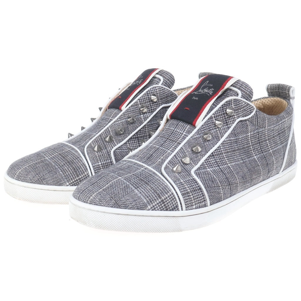 CHRISTIAN LOUBOUTIN(クリスチャンルブタン) スタッズ ローカットスニーカー スリッポン グレンチェック #41