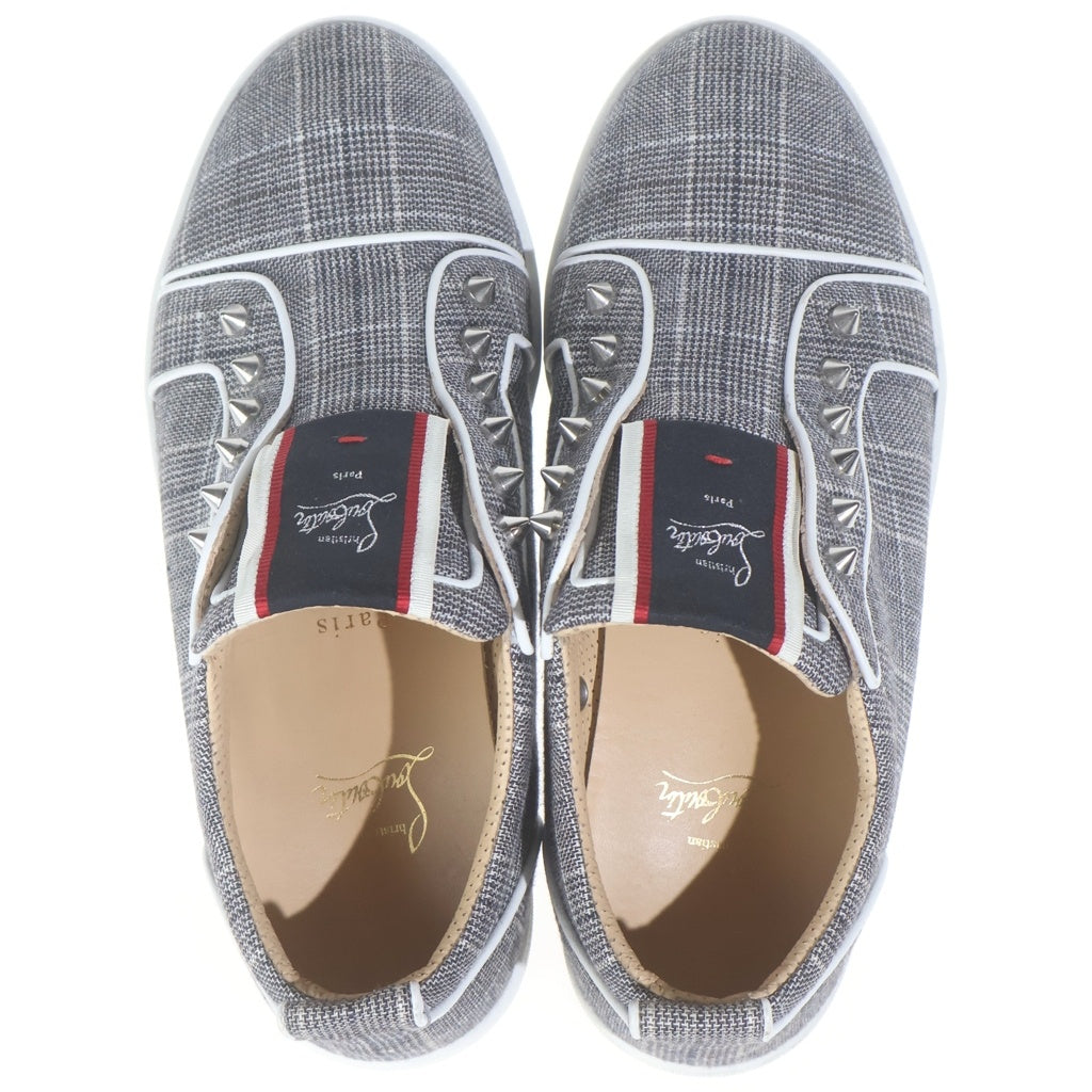 CHRISTIAN LOUBOUTIN(クリスチャンルブタン) スタッズ ローカットスニーカー スリッポン グレンチェック #41
