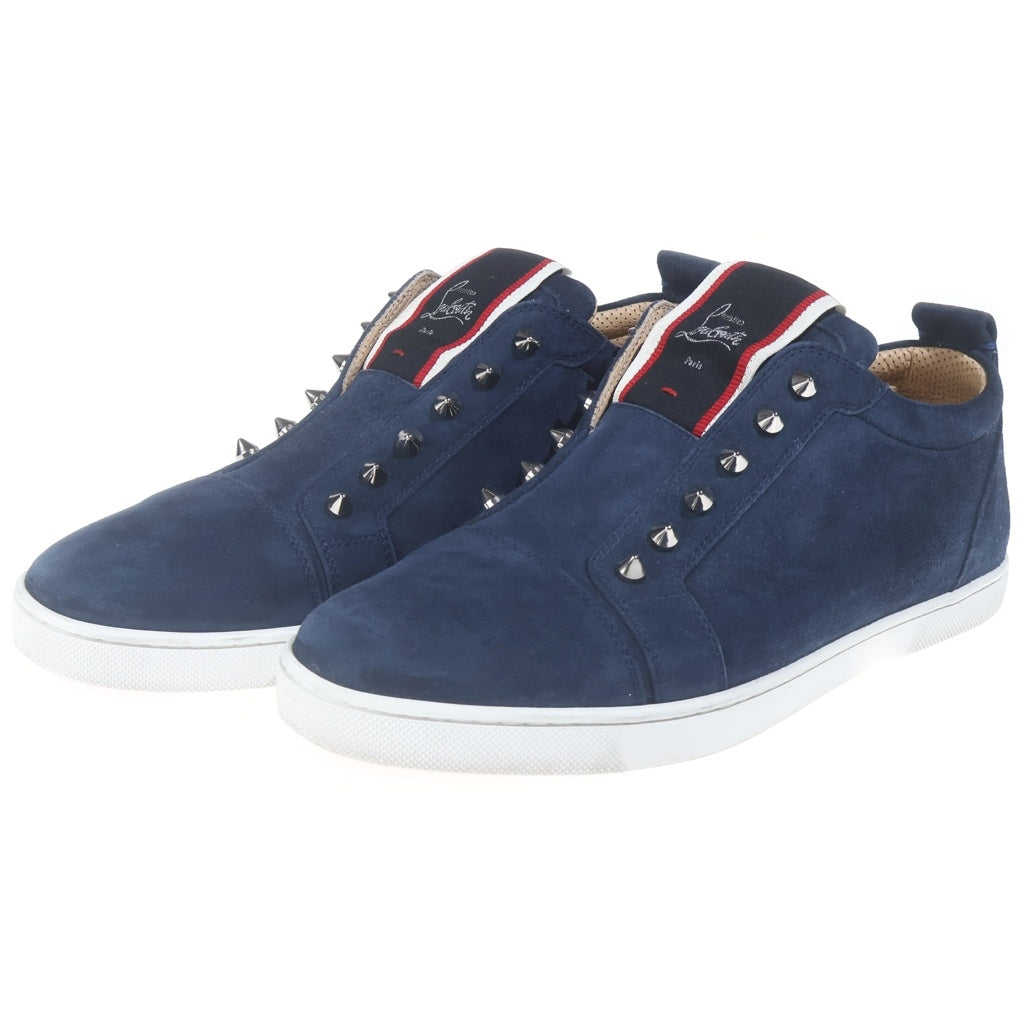 CHRISTIAN LOUBOUTIN(クリスチャンルブタン) スタッズ ローカットスエードスニーカー スリッポン ネイビー #40 1/2