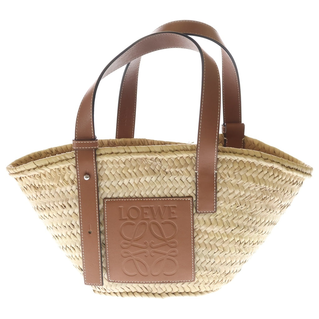 LOEWE(ロエベ) バスケットバッグ トートバッグ カゴバッグ ハンドバッグ ブラウン×ベージュ ラフィア×レザー A223S92XAX レディース