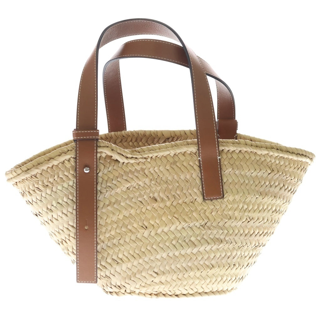 LOEWE(ロエベ) バスケットバッグ トートバッグ カゴバッグ ハンドバッグ ブラウン×ベージュ ラフィア×レザー A223S92XAX レディース