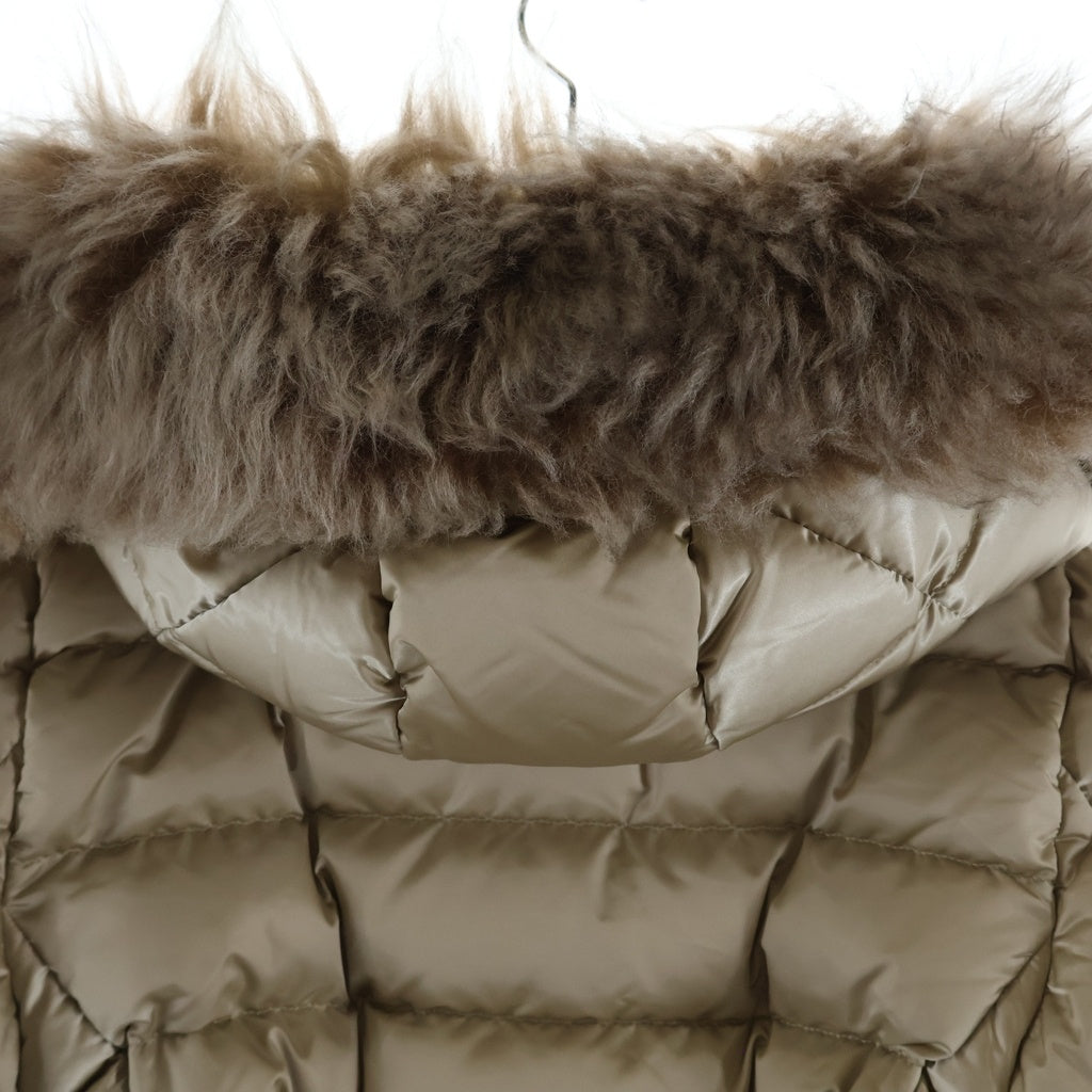 MONCLER(モンクレール) 24AW CUPIDONE GIUBBOTTO キュピドン ファー付き ジップアップ ナイロン ショート ダウンジャケット ベージュ #1 J20931A00177 レディース