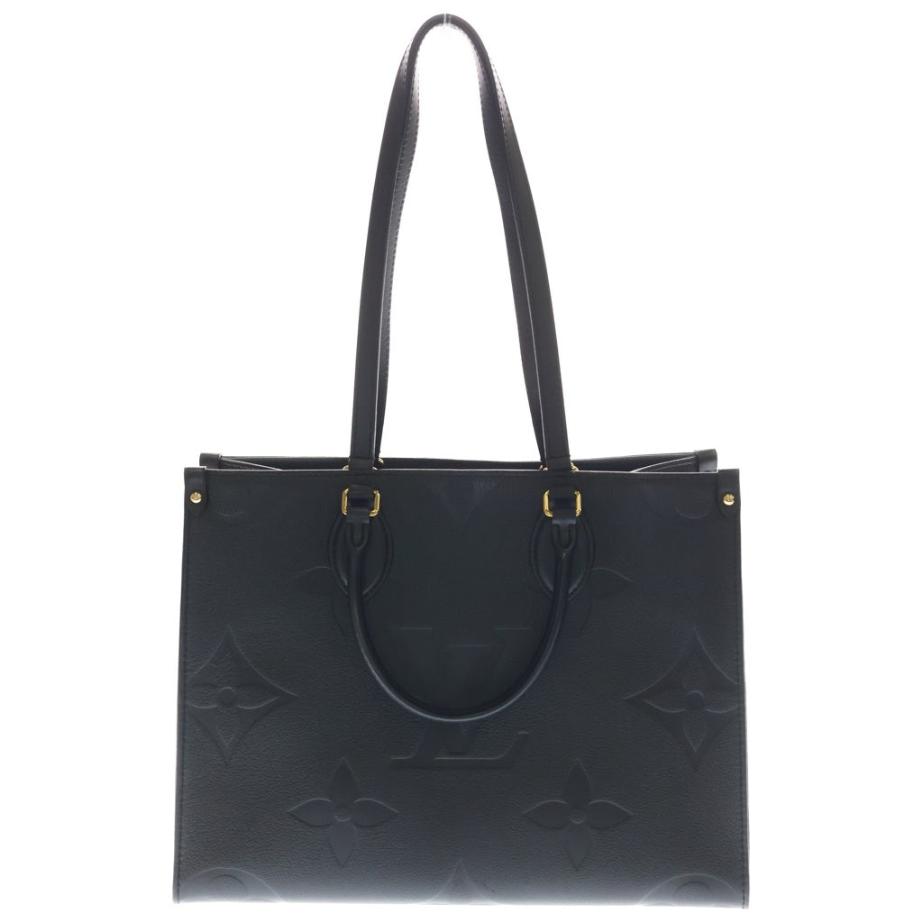 LOUIS VUITTON(ルイヴィトン) オンザゴーMM モノグラム アンプラント レザー 2WAY ハンド ショルダー トートバッグ ブラック M45595 レディース