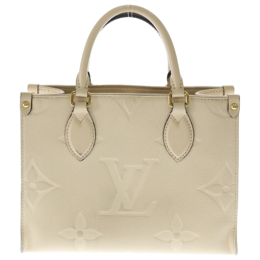 LOUIS VUITTON(ルイヴィトン) モノグラム・アンプラント オンザゴーPM クレーム 2WAYハンドバッグ ショルダーバッグ アイボリー レザー M46569 ゴールド金具 レディース
