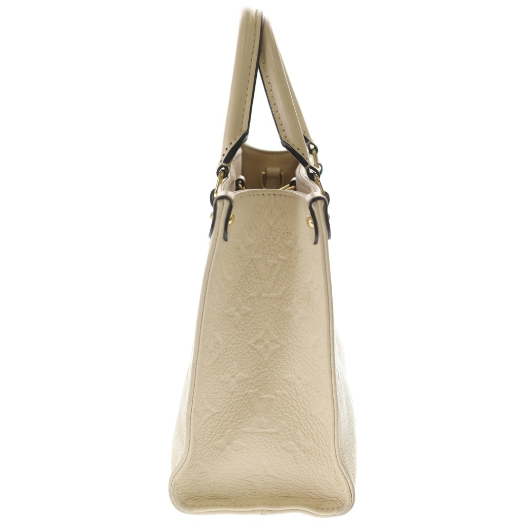 LOUIS VUITTON(ルイヴィトン) モノグラム・アンプラント オンザゴーPM クレーム 2WAYハンドバッグ ショルダーバッグ アイボリー レザー M46569 ゴールド金具 レディース