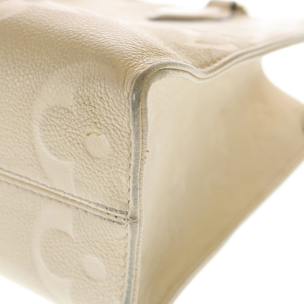 LOUIS VUITTON(ルイヴィトン) モノグラム・アンプラント オンザゴーPM クレーム 2WAYハンドバッグ ショルダーバッグ アイボリー レザー M46569 ゴールド金具 レディース