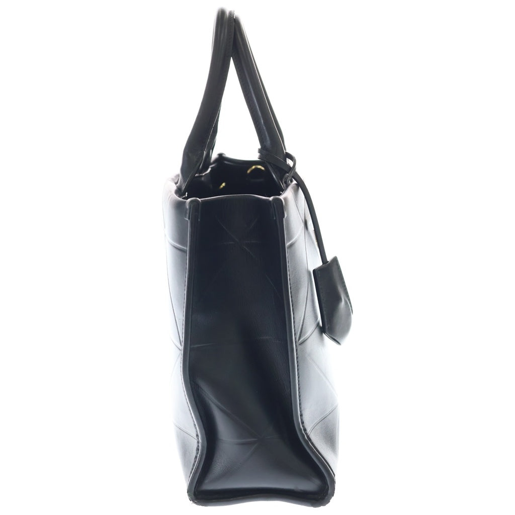 PRADA(プラダ) シンボル ステッチ スモール 2WAYハンドバッグ ショルダーバッグ ブラック レザー 1BA396 ゴールド金具 レディース