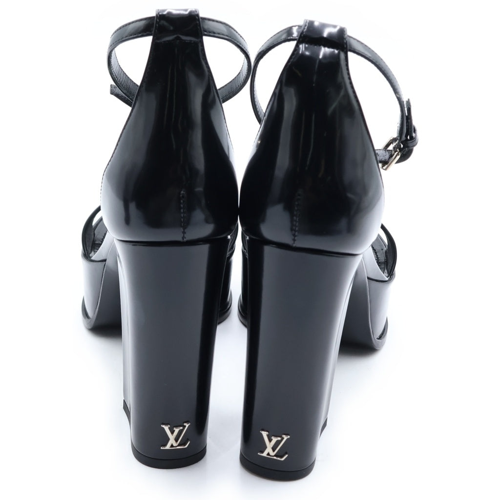 LOUIS VUITTON(ルイヴィトン) フェイム・ライン ロゴ サンダル ブラック パテント #36 1/2 NL1202 レディース