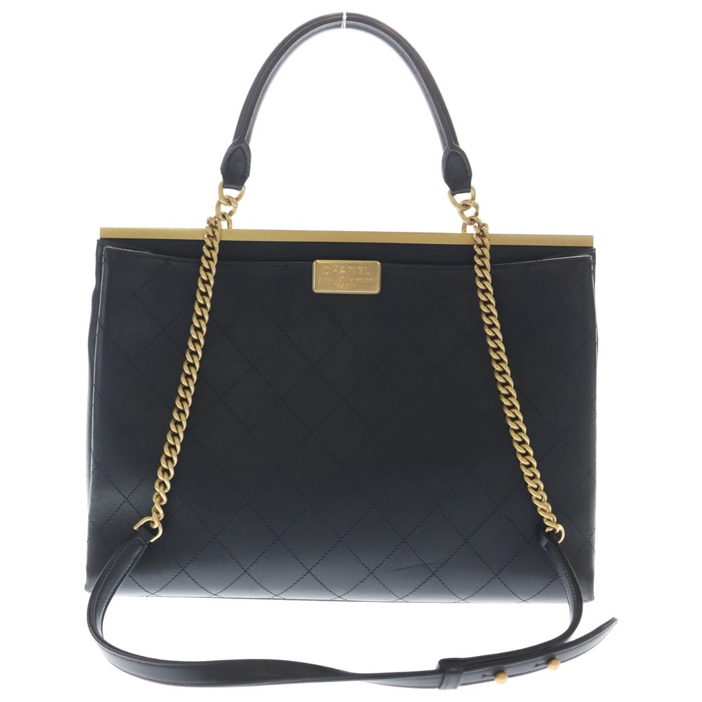 CHANEL(シャネル) COCO LUXE ラージ ショッピングバッグ ハンドバッグ ブラック レザー A57089 ゴールド金具 レディース