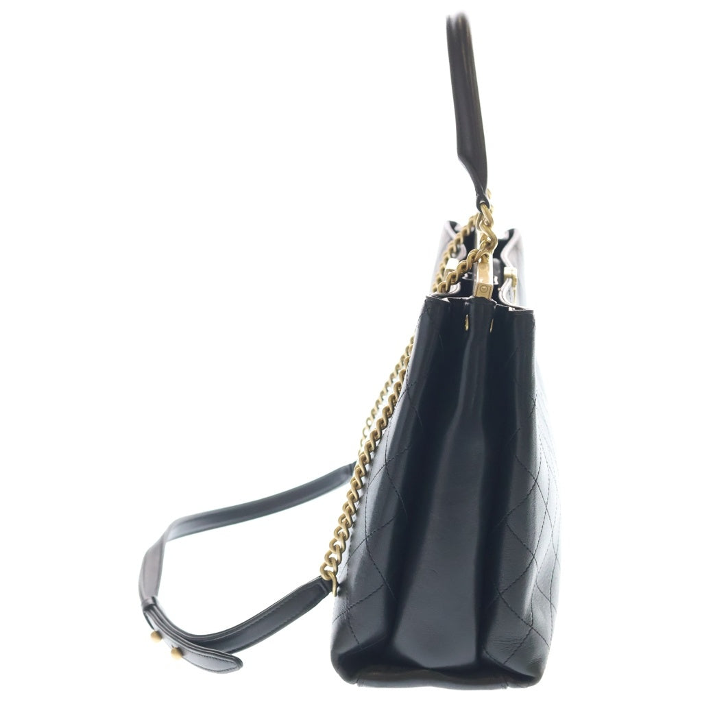 CHANEL(シャネル) COCO LUXE ラージ ショッピングバッグ ハンドバッグ ブラック レザー A57089 ゴールド金具 レディース
