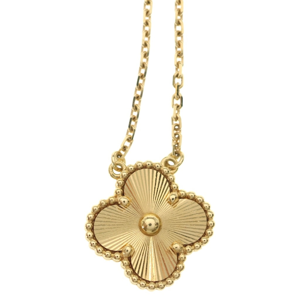 Van Cleef & Arpels(ヴァンクリーフアンドアーペル) ヴィンテージアルハンブラ ネックレス ペンダント ギョーシェ K18イエローゴールド ゴールド VCARP4KL00 レディース