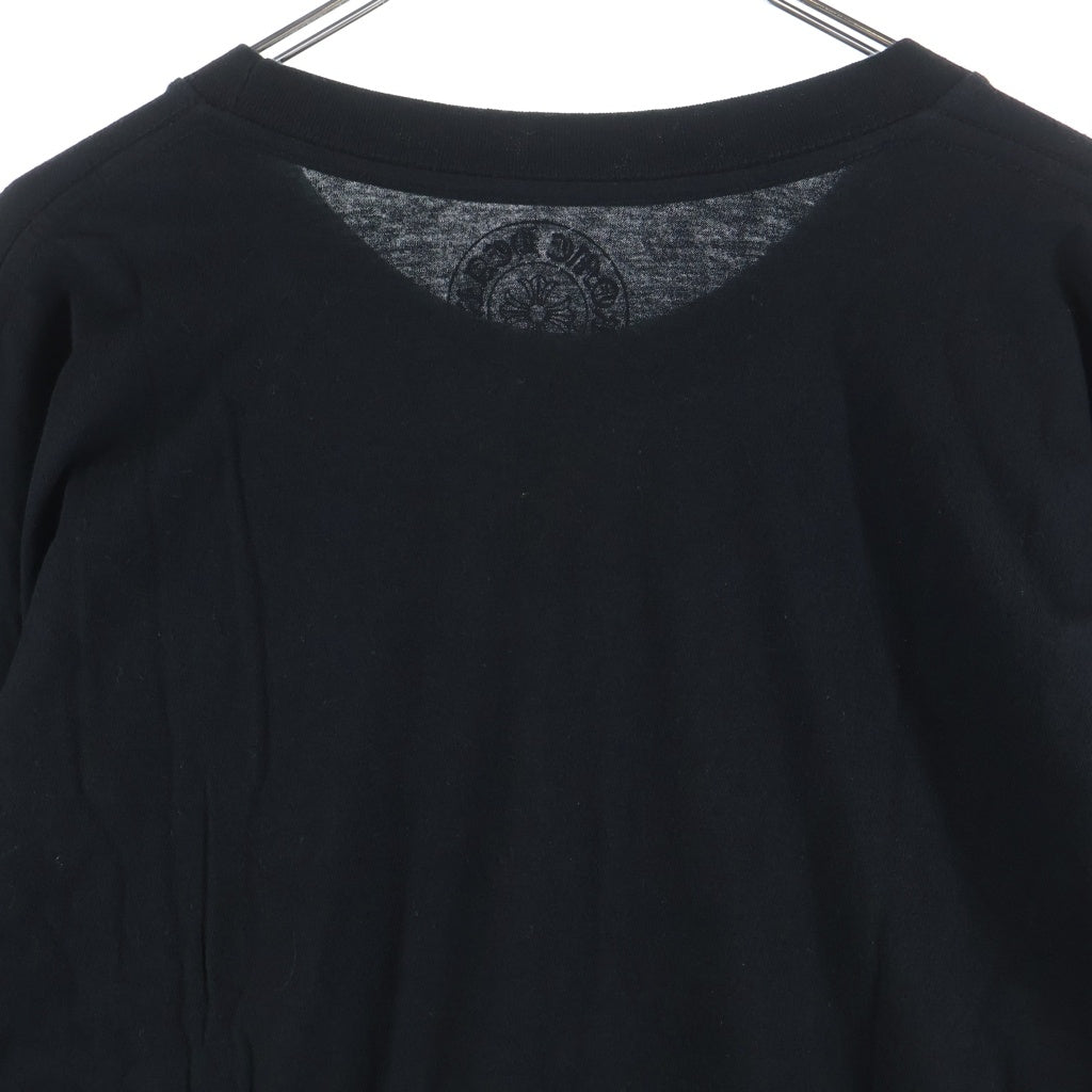 CHROME HEARTS(クロムハーツ) Neck Logo L/S Tee ネックロゴプリント ロングスリーブ 長袖Tシャツ カットソー ブラック/ブルー