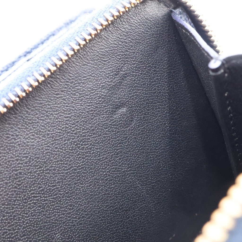 SAINT LAURENT PARIS(サンローランパリ) コンパクト ジップ アラウンド ウォレット カサンドラ YSLロゴ レザー ネイビー 403723 レディース