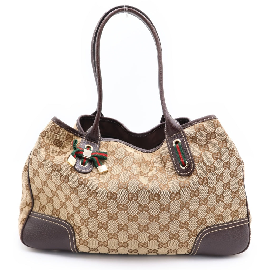 GUCCI(グッチ) プリンシー トートバッグ GGキャンバス シェリーライン キャンバス レザー ブラウン 163805 レディース