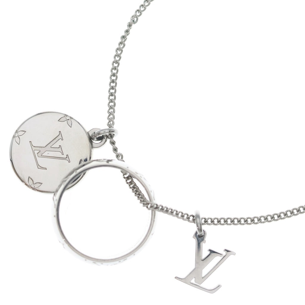 LOUIS VUITTON(ルイヴィトン) モノグラム リングネックレス ペンダント チェーン シルバー GP M62485