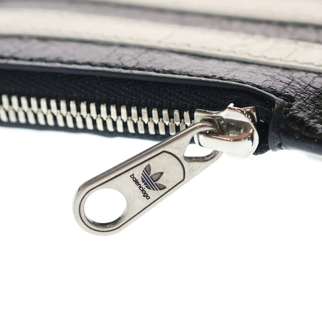 BALENCIAGA(バレンシアガ) ×adidas アディダス トレフォイル ロゴ レザー ネックストラップ フラグメント ケース ブラック 721894 レディース