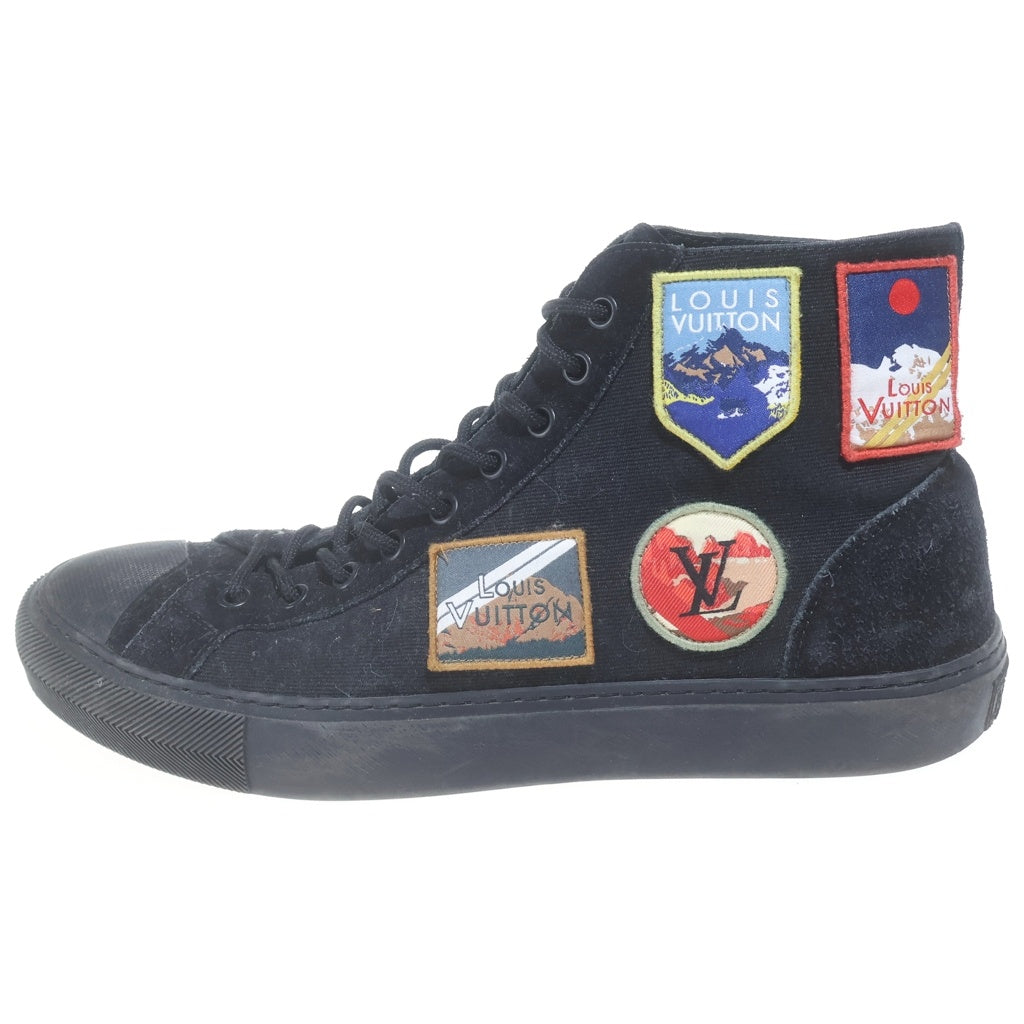 LOUIS VUITTON(ルイヴィトン) タトゥーライン ワッペン キャンバス ハイカットスニーカー #7 1/2 ブラック