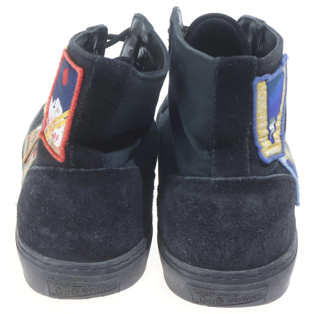LOUIS VUITTON(ルイヴィトン) タトゥーライン ワッペン キャンバス ハイカットスニーカー #7 1/2 ブラック