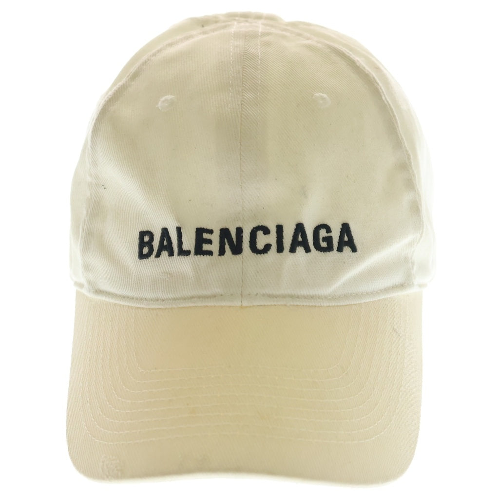 BALENCIAGA(バレンシアガ) グローインザダーク ロゴ コットン ベースボールキャップ 帽子 #L ホワイト 656463
