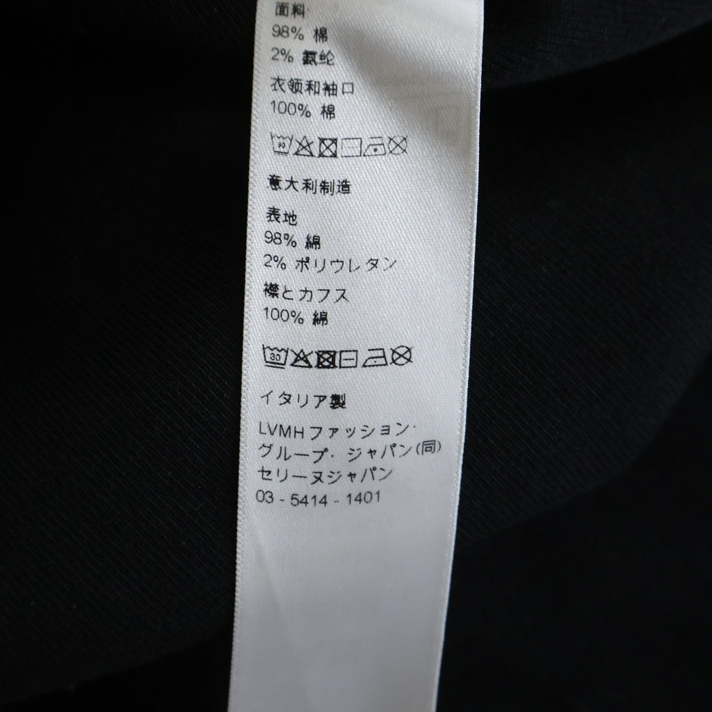 CELINE(セリーヌ) トリオンフ リブ編み コットン ジャージー ポロシャツ #XS ブラック RX0D30Z65 38AW