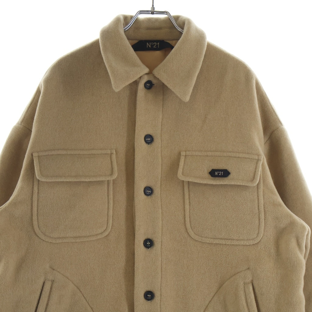 N21 numero ventuno(ヌメロ ヴェントゥーノ) ウール シャツジャケットコート アウター #S キャメル 25AU-0041-3062