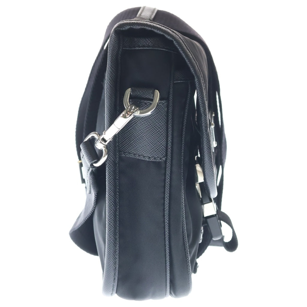 PRADA(プラダ) トライアングルロゴ Re-Nylon ナイロン ショルダーバック サフィアーノ ブラック 2VD043