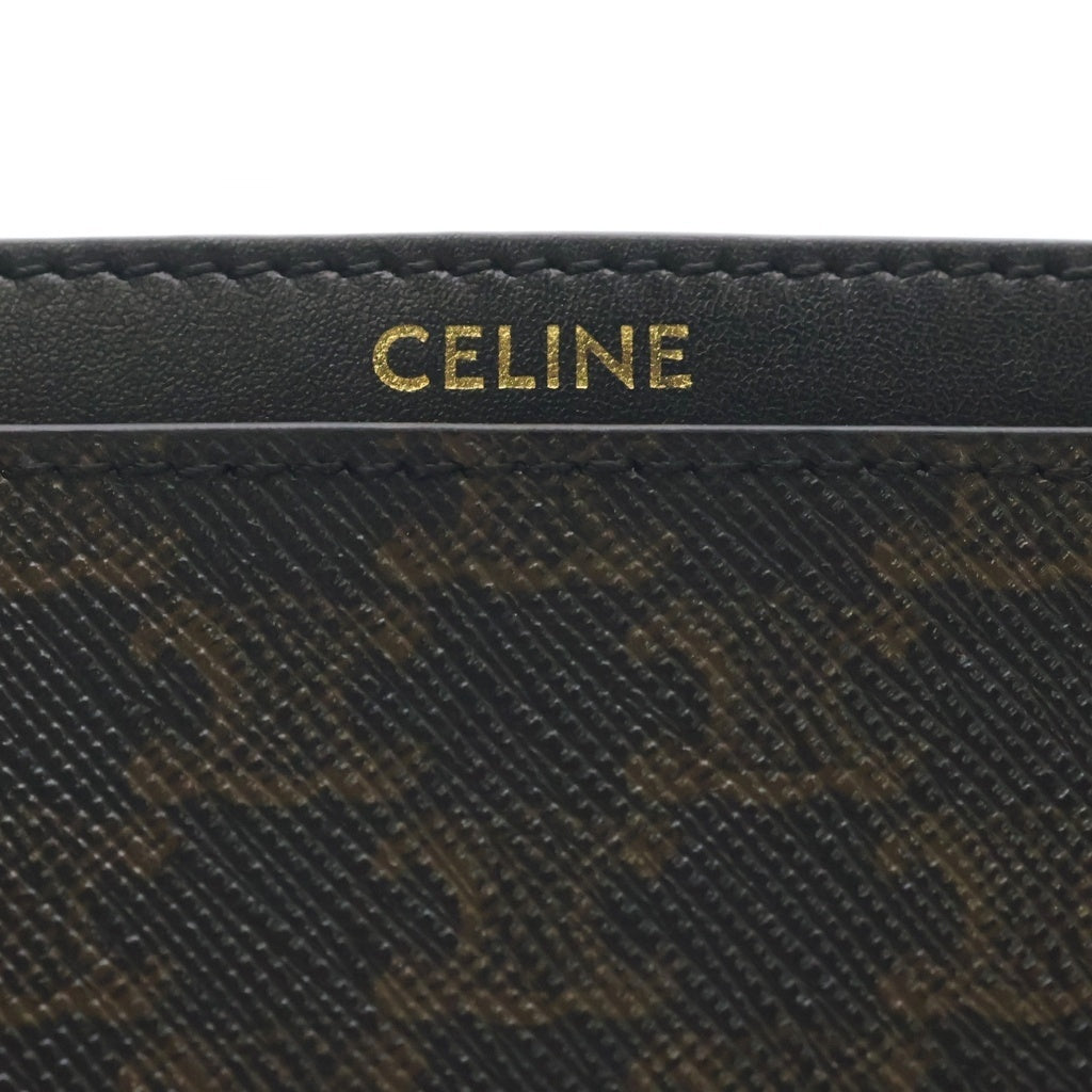 CELINE(セリーヌ) トリオンフ カードケース パスケース レザー ブラウン/ブラック 10B702BQ4.38NO レディース
