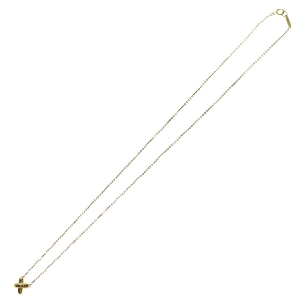 TIFFANY & Co.(ティファニー) クロスステッチネックレス ペンダント K18YG イエローゴールド レディース