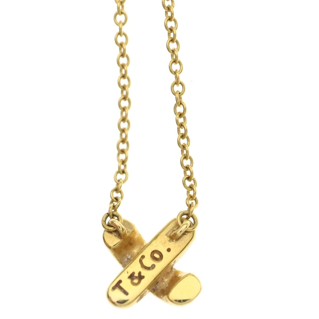 TIFFANY & Co.(ティファニー) クロスステッチネックレス ペンダント K18YG イエローゴールド レディース