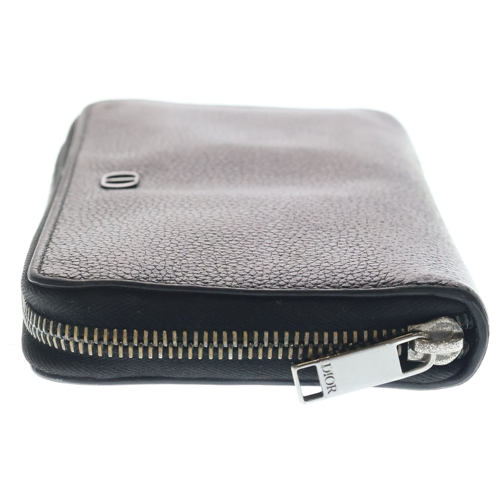 Christian Dior(クリスチャンディオール) CD ICON ロングジップウォレット 長財布 カードケース ブラック カーフスキン 2ESBC252CDI シルバー金具 レディース