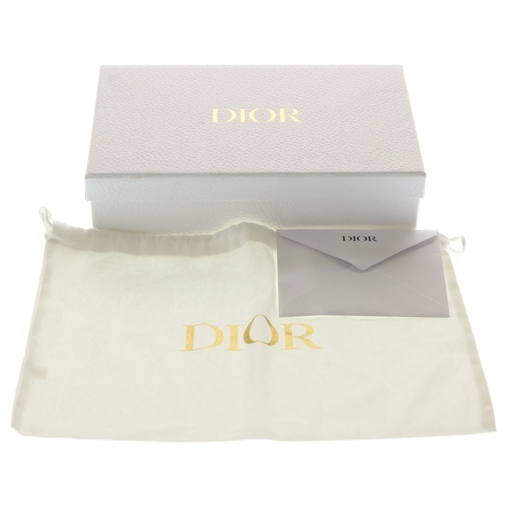 Christian Dior(クリスチャンディオール) カロ カナージュ チェーンポーチ チェーンウォレット ショルダーバッグ ブラック カーフスキン S5134UWHC_M900 ゴールド金具 レディース