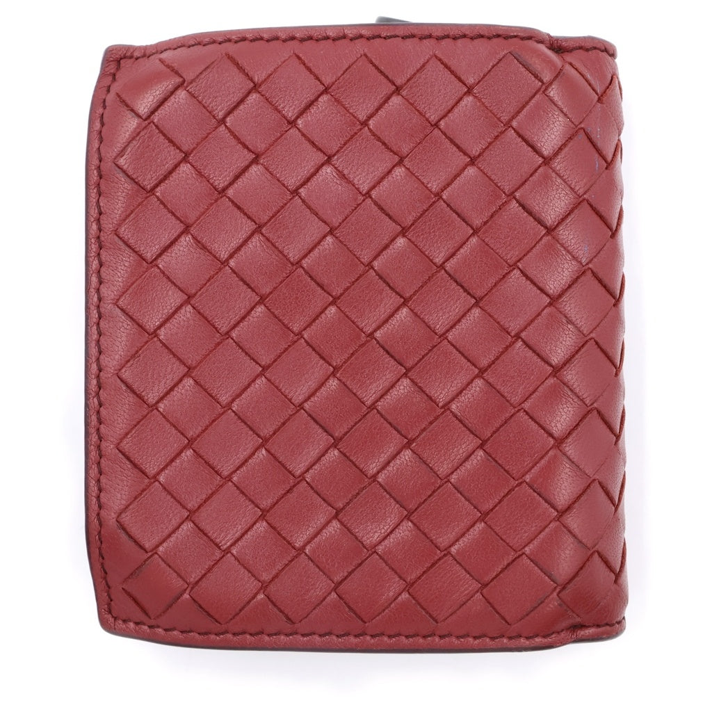 BOTTEGA VENETA(ボッテガヴェネタ) イントレチャート レザーウォレット 二つ折り財布 コインケース 小銭入れ ボルドー レディース