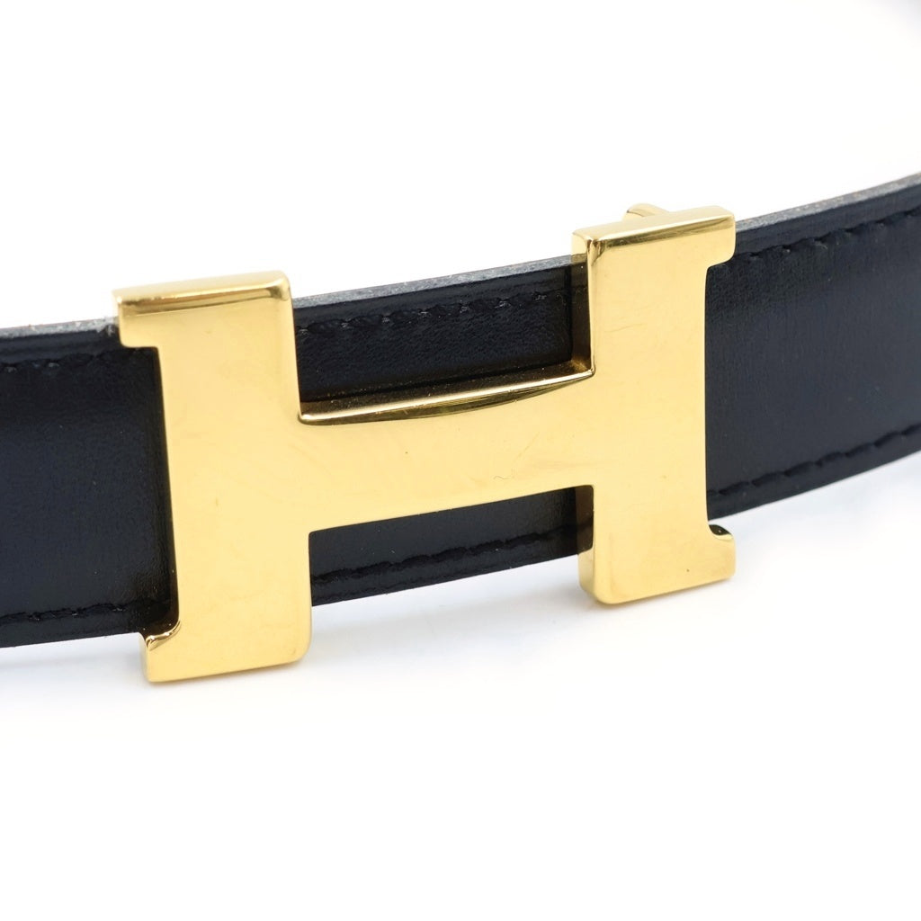 HERMES(エルメス) コンスタンス Hベルト ボックスカーフ レザー ゴールド金具 ブラック □A刻印 レディース