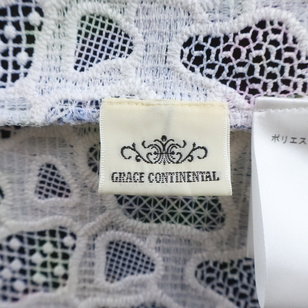 GRACE CONTINENTAL(グレースコンチネンタル) フラワープリントレースロングカーディガン ライトブルー #3 レディース