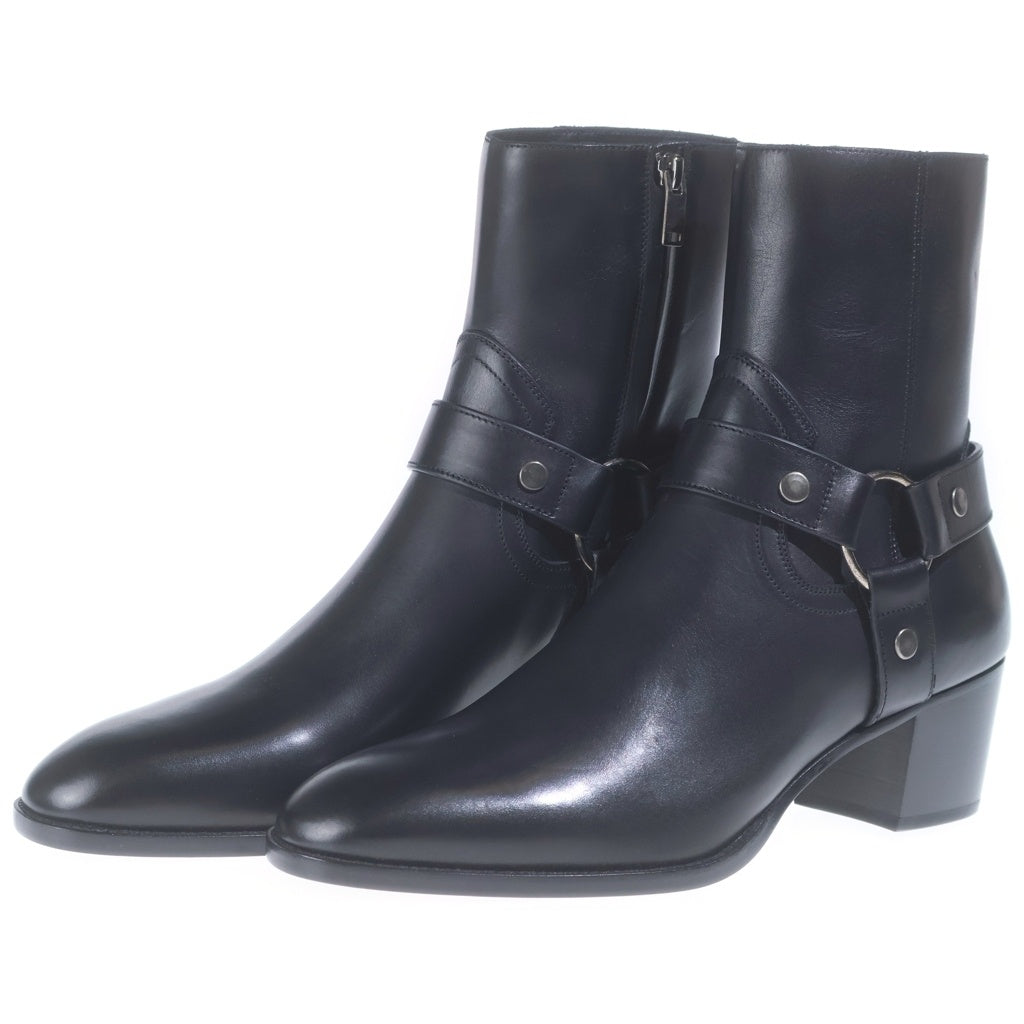 SAINT LAURENT PARIS(サンローランパリ) クラシック ワイアット ハーネス ブーツ レザー ブラック 681339