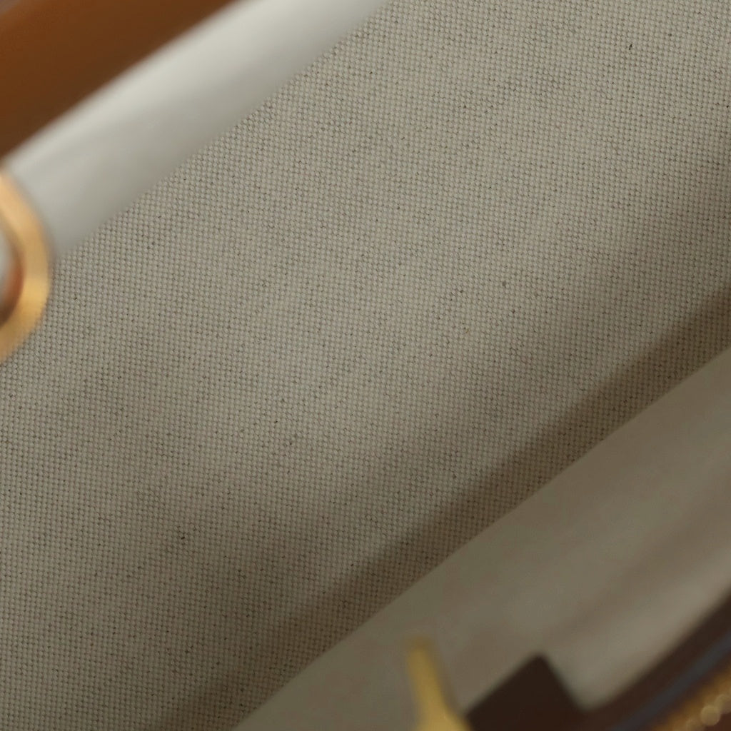 GUCCI(グッチ) GGスプリーム 2WAYバッグ ハンドバッグ ショルダーバッグ ブラウン×ベージュ レザー×PVC 659983 ゴールド金具 レディース