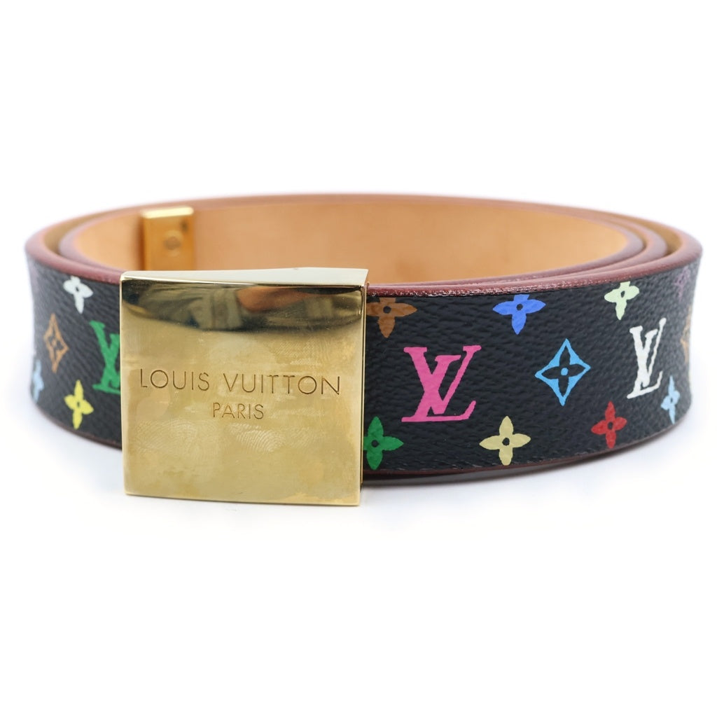 LOUIS VUITTON(ルイヴィトン) モノグラム・マルチカラー サンチュール キャレ ベルト ブラック PVC×レザー M9271 レディース
