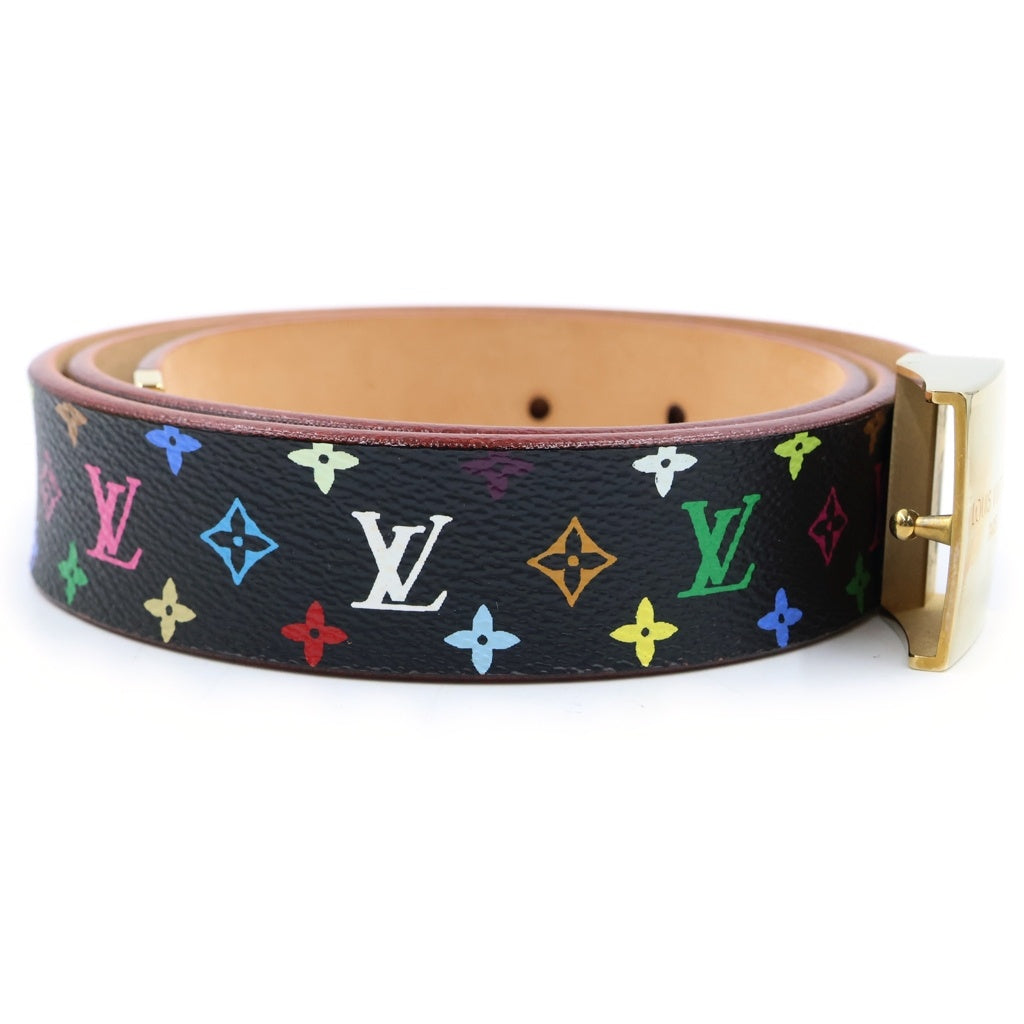 LOUIS VUITTON(ルイヴィトン) モノグラム・マルチカラー サンチュール キャレ ベルト ブラック PVC×レザー M9271 レディース