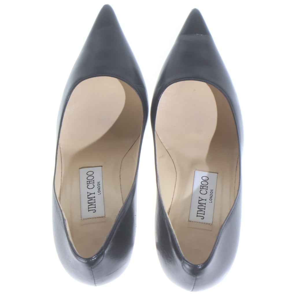 JIMMY CHOO(ジミーチュウ) AGNES アグネス レザー ポインテッドトゥ パンプス ピンヒール ハイヒール シューズ #35 ブラック レディース
