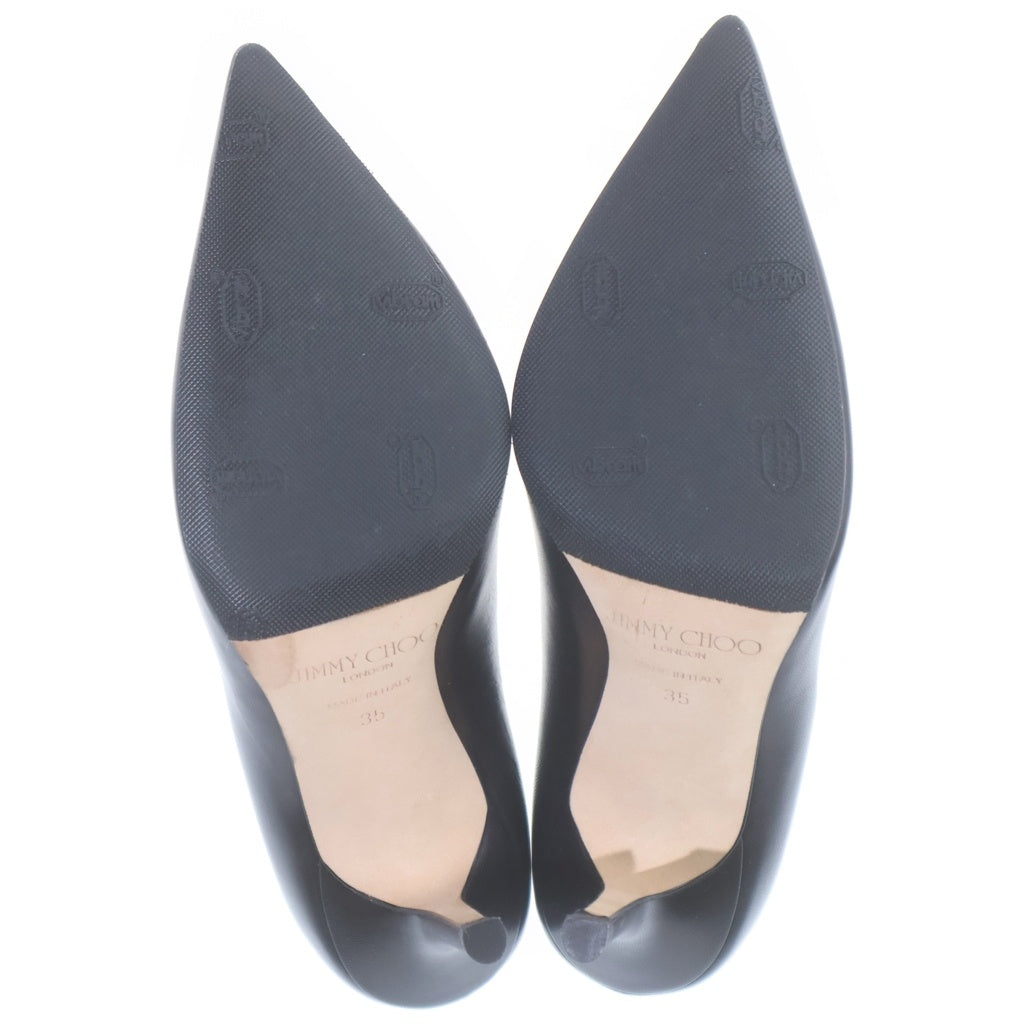 JIMMY CHOO(ジミーチュウ) AGNES アグネス レザー ポインテッドトゥ パンプス ピンヒール ハイヒール シューズ #35 ブラック レディース